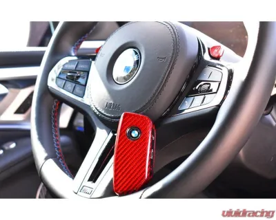 Auto Tecknic Dry Carbon Remote Key Case Red for BMW F95 X5M LCI 2018-2025 - ATK-BM-0060-RC