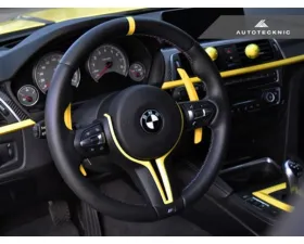 Auto Tecknic Competition Shift Paddles Yellow for BMW F85 X5M F86 X6M 2015-2018