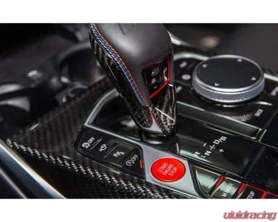 Auto Tecknic Dry Carbon Gear Selector Cover for BMW F95 X5M 2019-2025 - ATK-BM-0323-F95