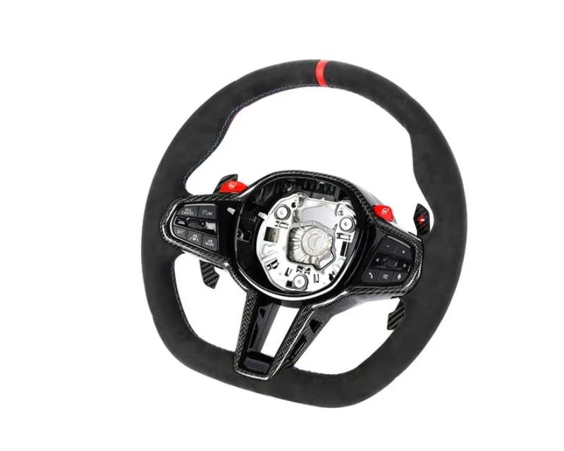 AutoTecknic G8X LCI Alcantara Steering Wheel No Active Cruise Control No Heated Button BMW G87 M2 | G83 M4 2020-2025 - ATK-BM-0389-NH-NACC