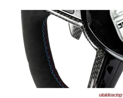 Auto Tecknic Alcantara Steering Wheel for BMW G87 M2 2023-2025, No Active Cruise Control, Heated Button - ATK-BM-0389-H-NACC