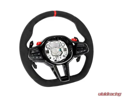 Auto Tecknic Alcantara Steering Wheel for BMW G87 M2 2023-2025, No Active Cruise Control, Heated Button - ATK-BM-0389-H-NACC
