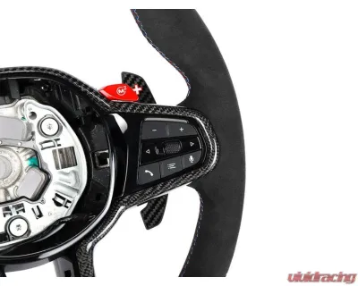 Auto Tecknic Alcantara Steering Wheel for BMW G87 M2 2023-2025, No Active Cruise Control, Heated Button - ATK-BM-0389-H-NACC