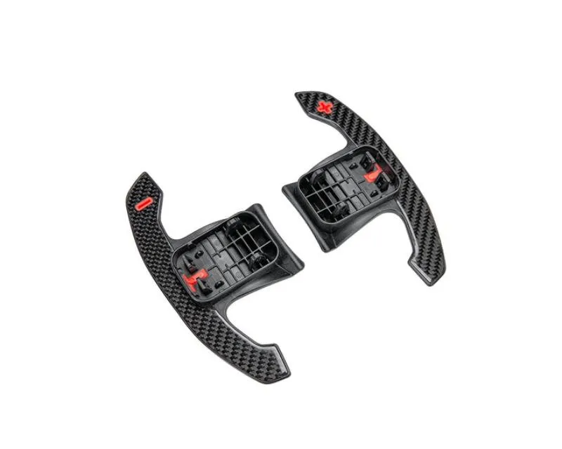 AutoTecknic Carbon Fiber Pole Position Shift Paddles Red Indicators Gloss Carbon BMW G80 M3 | G82 M4 2020-2025 - ATK-BM-0418