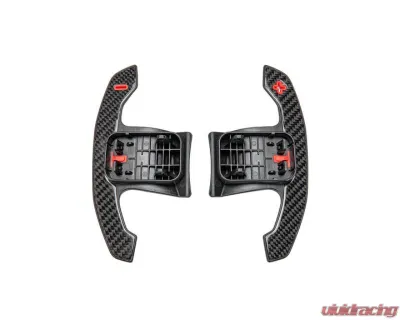 Auto Tecknic Carbon Fiber Shift Paddles Red Indicators Gloss for BMW G80 M3 G82 M4 2020-2025 - ATK-BM-0418