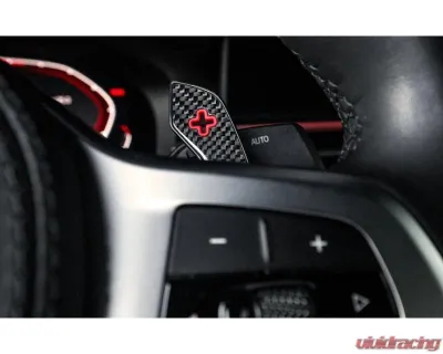 Auto Tecknic Carbon Fiber Shift Paddles Red Indicators Gloss for BMW G80 M3 G82 M4 2020-2025 - ATK-BM-0418