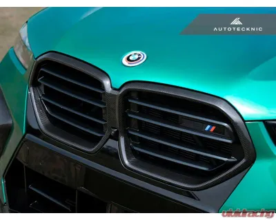 Auto Tecknic Replacement Dry Carbon Grille Surround for BMW F95 X5M LCI 2019-2025, F96 X6M LCI - ATK-BM-0512