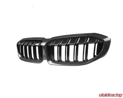 Auto Tecknic Dry Carbon Fiber Dual-Slats Front Grilles for BMW G20 3-Series 2019-2022 - ATK-BM-0615-DS-CF