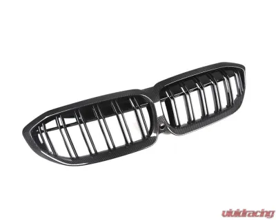 Auto Tecknic Dry Carbon Fiber Dual-Slats Front Grilles for BMW G20 3-Series 2019-2022 - ATK-BM-0615-DS-CF