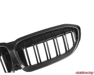 Auto Tecknic Dry Carbon Fiber Dual-Slats Front Grilles for BMW G20 3-Series 2019-2022 - ATK-BM-0615-DS-CF