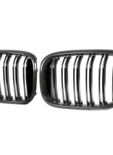 Auto Tecknic Dry Carbon Fiber Dual-Slats Front Grille Set for BMW G01 X3 G02 X4 2014-2025                                     - ATK-BM-0897 - Image 2