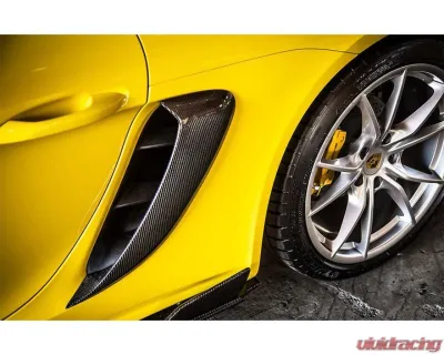 Auto Tecknic Dry Carbon GT4 Style Side Intake Scoops for Porsche 718 Cayman 2017-2024 - ATK-PR-0033