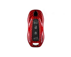AutoTecknic Dry Red Carbon Fiber Key Remote Trim Porsche Macan EV 2024+