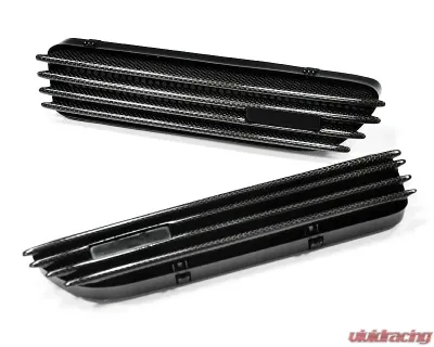 AutoTecknic Replacement Real Carbon Fiber Fender Gills BMW E46 Coupe | Cabrio | M3 1999-2005 - BM-0076-CF