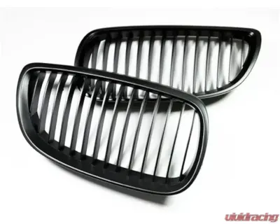 AutoTecknic Replacement ABS Matte Black Front Grilles BMW E92 Coupe | E93 Cabrio | 3 Series 2007-2013 - BM-0176