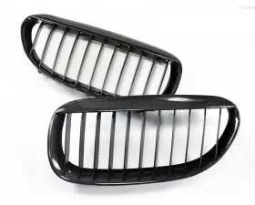 AutoTecknic Replacement Real Carbon Fiber Front Grilles BMW E63 Coupe | E64 Cabrio | 6 Series | M6 2004-2011