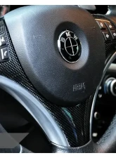 AutoTecknic Carbon Fiber Steering Wheel Trim BMW E90 | E92 | E93 3 Series | E82 1 Series With Sport Package Only Fits Steering Wheels With Metallic Trim 07-13                                     - BM-0185 - Image 2