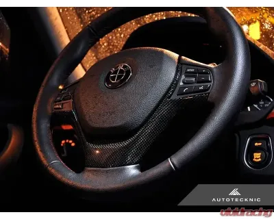 AutoTecknic Carbon Fiber Steering Wheel Trim BMW F20 | F21 120d xDrive 5 doors 12-15 - BM-0198