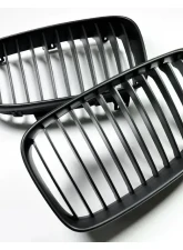 AutoTecknic Replacement ABS Matte Black Front Grilles BMW E82 Coupe | E88 Cabrio | 1 Series 2008-2013                                     - BM-0200 - Image 2
