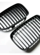 AutoTecknic Replacement ABS Matte Black Front Grilles BMW E82 Coupe | E88 Cabrio | 1 Series 2008-2013                                     - BM-0200 - Image 2