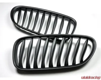 AutoTecknic Replacement ABS Matte Black Front Grilles BMW E85 Coupe | E86 Cabrio | Z4 Series 2003-2008 - BM-0216