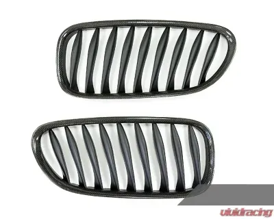 AutoTecknic Replacement Real Carbon Fiber Front Grilles BMW E85 Coupe | E86 Cabrio | Z4 Series | Z4M 2003-2008 - BM-0218
