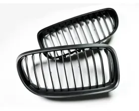 AutoTecknic Replacement ABS Matte Black Front Grilles BMW E90 Sedan | E91 Wagon | 3 Series LCI 2008-2011