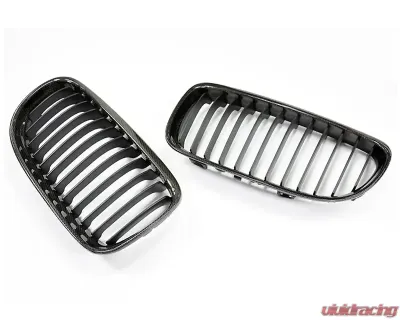 AutoTecknic Replacement Real Carbon Fiber Front Grilles BMW E90 Sedan | E91 Wagon | 3 Series LCI 2008-2011 - BM-0222