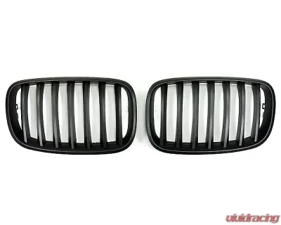 AutoTecknic Replacement ABS Stealth Black Front Grilles BMW E70 | E71 2007-2014 - BM-0224