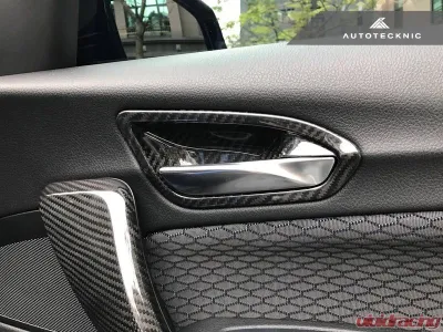 Auto Tecknic Dry Carbon Interior Door Handle Trim Set - Matte Finish BMW F87 M2 | F22 2-Series | F20 1-Series 2014-2021 - BM-0356-WA-M