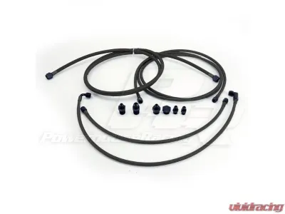Powerhouse Racing Single -10 Feed -8 Return Stock Manifold E85 Fuel Line Kit Toyota Supra MKIV 1993-1998 - FT 01011238.F10x1.R8.BKB.P.S.F