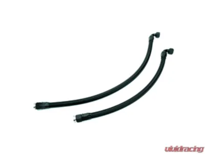 Powerhouse Racing Black Braided Lines Black Hose Ends -12 Breather Lines for Gen 2 Tank RHD to Stock TT Valve Covers - FT 03081001.BKB