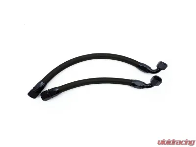Powerhouse Racing Black Braided Lines Black Hose Ends -12 Breather Lines with Stock TT Valve Covers Lexus IS300 - FT 03091004.B.BKB