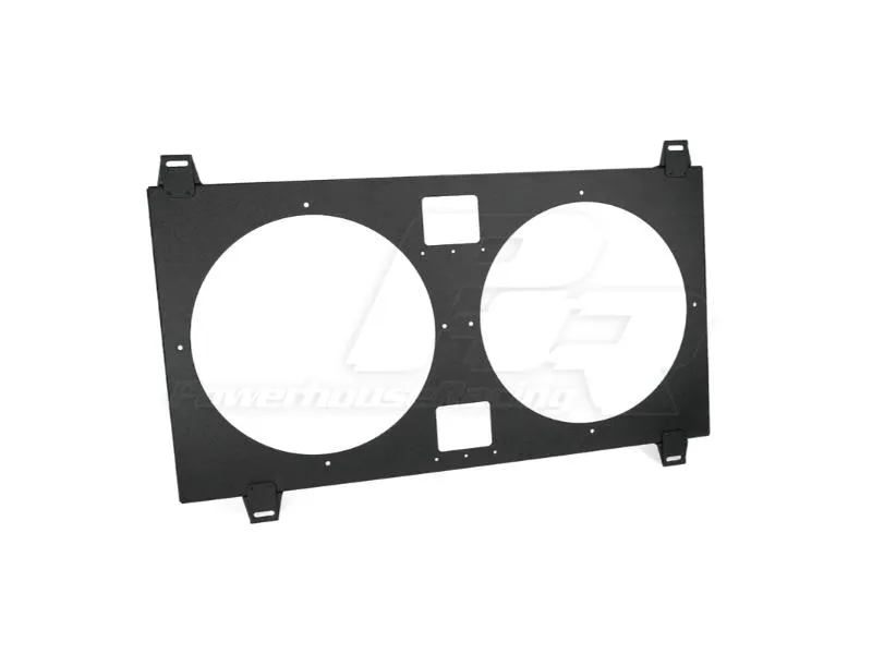 Powerhouse Racing Wrinkle Black Powder Coat Finish Dual High Performance SPAL Fan Shroud - PHR 01010617.WB
