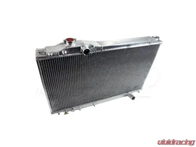 Powerhouse Racing XTM Matte Black Powder Coat Finish -20AN Inlet and Outlet Aluminum Race Radiator Toyota Supra 1993-1997 - PHR 01010645.MB.20