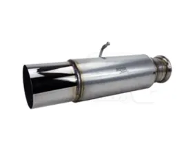 Powerhouse Racing Burns 4inch Muffler with 5inch Polished Tip Toyota Supra MKIV 1993-1998