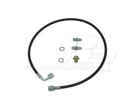 Powerhouse Racing 1/4inch NPT Stainless Braided Line with Black Coating Turbo Oil Feed Kit for Cast Style Manifold 2JZ-GTE