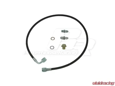 Powerhouse Racing 1/4inch NPT Stainless Braided Line with Black Coating Turbo Oil Feed Kit for Cast Style Manifold 2JZ-GTE - PHR 01012012.BK.14