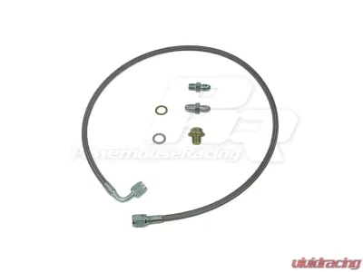 Powerhouse Racing 1/4inch NPT Stainless Braided Line Turbo Oil Feed Kit for Cast Style (Street Torque) Manifold 2JZ-GTE - PHR 01012012.S.14