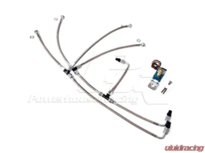 Powerhouse Racing Single Wastegate Stainless Braided Line with Black Coating Stainless Boost Control Line Kit for S45/S23 Turbo Kits - PHR 01012039.S.BK.18