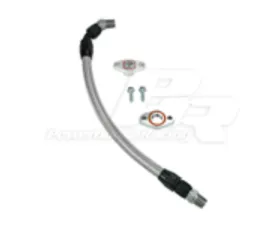 Powerhouse Racing Stainless Braided Line with Black Hose Ends Turbo Oil Drain Kit Toyota Supra RHD