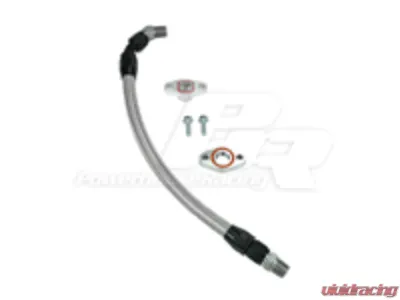 Powerhouse Racing Stainless Braided Line with Black Hose Ends Turbo Oil Drain Kit Toyota Supra RHD - PHR 01012063.BK