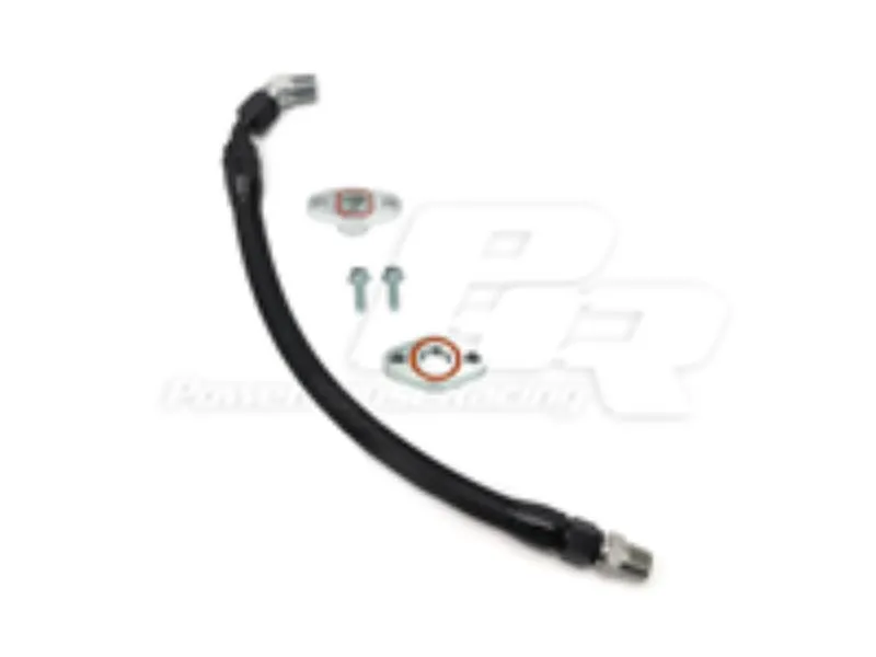 Powerhouse Racing Stainless Black Braided Line with Black Hose Ends Turbo Oil Drain Kit Toyota Supra RHD - PHR 01012063.BKB