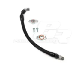 Powerhouse Racing Stainless Black Braided Line with Black Hose Ends Turbo Oil Drain Kit Toyota Supra RHD