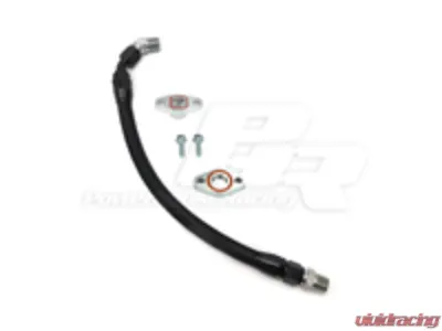 Powerhouse Racing Stainless Black Braided Line with Black Hose Ends Turbo Oil Drain Kit Toyota Supra RHD - PHR 01012063.BKB