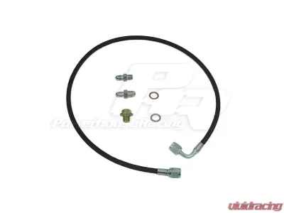 Powerhouse Racing 1/4inch NPT Stainless Braided Line with Black Coating Turbo Oil Feed Kit for Tubular Style Manifold 2JZ-GTE - PHR 01012064.BK.14