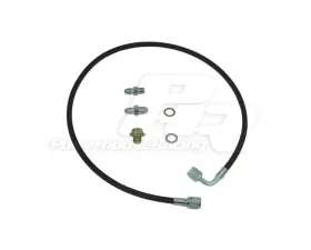 Powerhouse Racing 1/8inch NPT Stainless Braided Line with Black Coating Turbo Oil Feed Kit for Tubular Style Manifold 2JZ-GTE