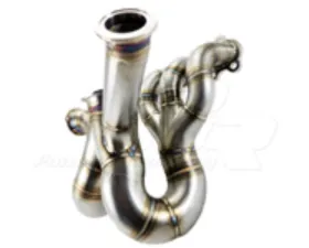 Powerhouse Racing Single 60mm Wastegate Flange V-Band Single-Scroll Collector for Sportsman Cover PTE Turbo V45QR Turbo Manifold 2JZ-GTE