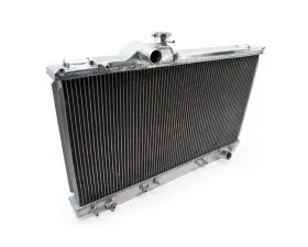 Powerhouse Racing Gloss Black Powder Coat Race Radiator -20AN Inlet and Outlet w/ Internal Transmission Cooler Lexus IS300 1998-2005