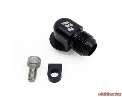 Powerhouse Racing Machined Finish Sealed Cap Style Black Braided Line Deluxe Power Steering Reservoir Kit w/ Black Hose Ends Toyota Supra MKIV - PHR 01011026.D.S.BKB